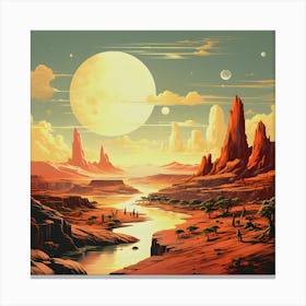 Travel Poster - Sci-Fi Planet Canvas Print