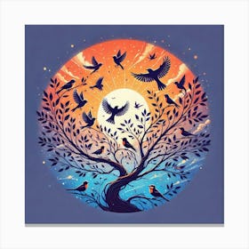 Birds In The Tree Canvas Print