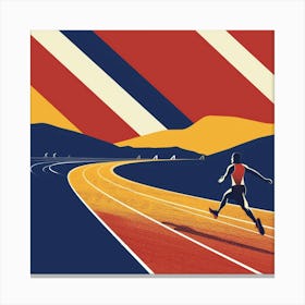 Runner On The Track Canvas Print