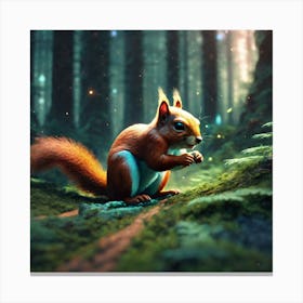 Squirrel In The Forest 67 Canvas Print