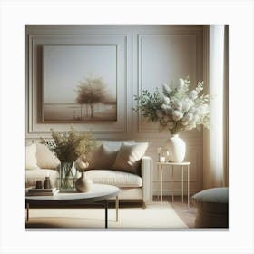 Neutral Living Room 2 Canvas Print