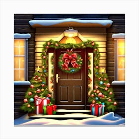 Christmas Door 24 Canvas Print