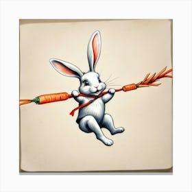 Rabbit Holding Carrots 7 Canvas Print