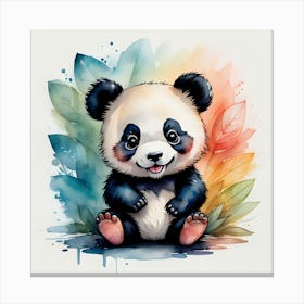 Panda Bear Watercolor Painting Canvas Print