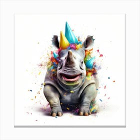 Birthday Rhino 2 Canvas Print