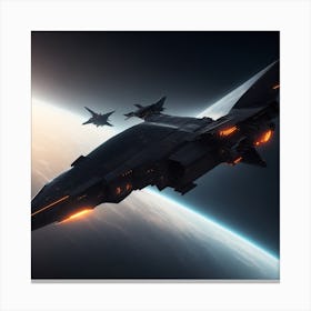 Spaceships In Space Canvas Print