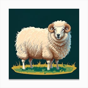 Sheep With Horns Canvas Print