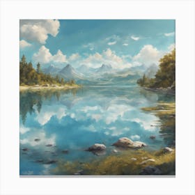 Lake In The Mountains Canvas Print