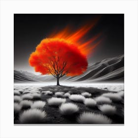 Fire Tree Canvas Print