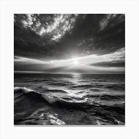 Black And White Seascape 8 Canvas Print