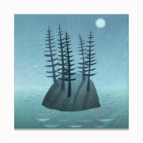 Island Of Pines in Moonlight Canvas Print