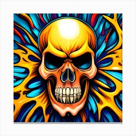 Skull With Flames 2 Canvas Print