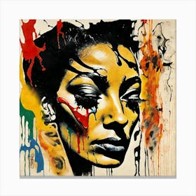 Woman With Paint On Her Face 1 Canvas Print