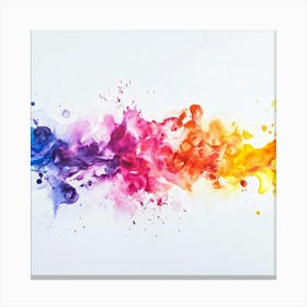 Rainbow Splashes On White Background Canvas Print