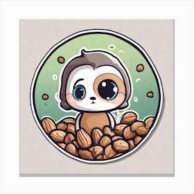 Kawaii Squirrel Canvas Print