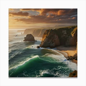 Sunset At The Coast Canvas Print