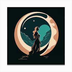 Moon And Moonlight Canvas Print