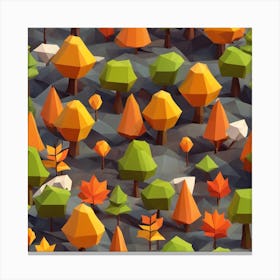 Low Poly Forest Canvas Print
