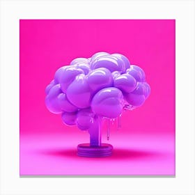 Brain On A Pink Background Canvas Print