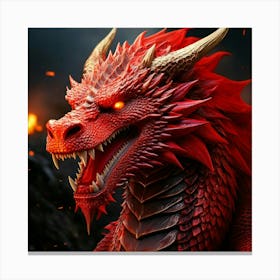 Firefly Fierce Red Dragon Glaring With Intense Power 60146 (2) Canvas Print