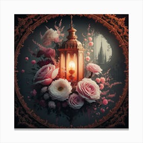 Roses And Lantern Canvas Print