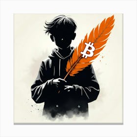 Bitcoin Quill Canvas Print