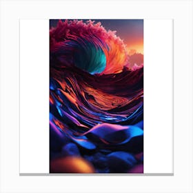 Wave At Sunset Canvas Print