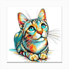 Feline Cat Creative Artwork Illustration 77 Canvas Print