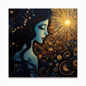 Woman With A Star Canvas Print