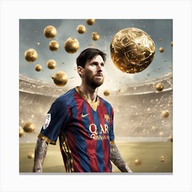 Golden Soccer Ball Canvas Print