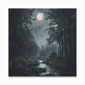 Full Moon In The Forest Canvas Print