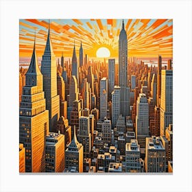 New York, USA Cubism Style Canvas Print