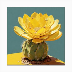 Pop Art, Yellow Cactus Canvas Print