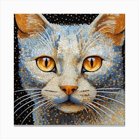 Mosaic Cat Canvas Print