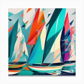 Abstract Sailboats Canvas Print