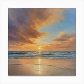 Beach and cloud scape at sunset Canvas Print