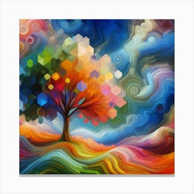 Abstract Tree Painting Canvas Print