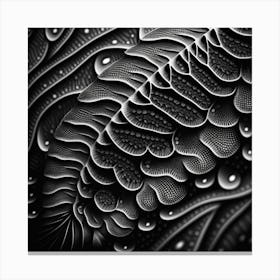 Abstract Black And White Fractal Canvas Print