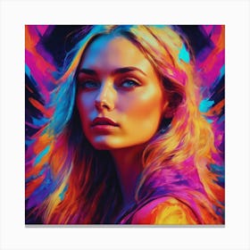 Retro neon babe Canvas Print