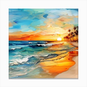 Sunset On The Beach 13 Canvas Print