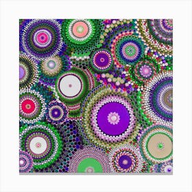 Pohutukawa Purple And Green Square Canvas Print