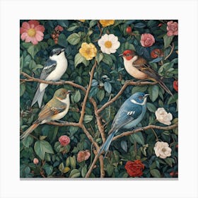 Birds In A Tree Art 22 Canvas Print