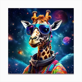 Giraffe In Space art print Canvas Print