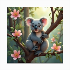 Koala Among Gum Tree Blossoms 1 Canvas Print