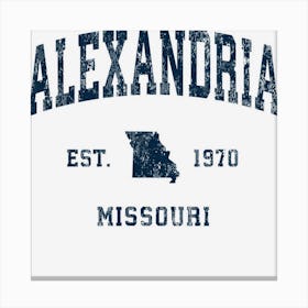 Alexandria Missouri Mo Vintage Athletic Navy Sports Design Canvas Print