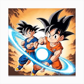 Kid Goku Painting (4) Canvas Print