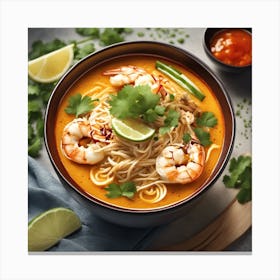 The Essence of Sarawak in a Bowl: Traditional Laksa Canvas Print