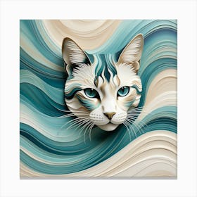 Cat On A Wave Canvas Print