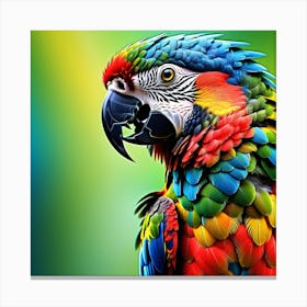 Painting Of A Parrot Head In Rich And Vibrant Colors Canvas Print