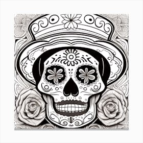 Day Of The Dead Skull 9 Canvas Print